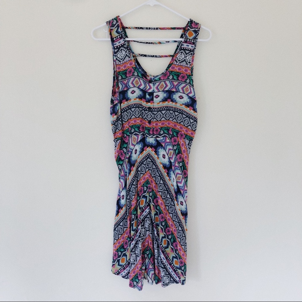 Patterned Summer Fit and Flare Sleeveless Dress